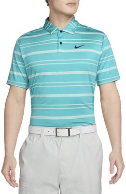 Nike Golf Tour Stripe Golf Polo in Teal Nebula/Jade Ice/Black