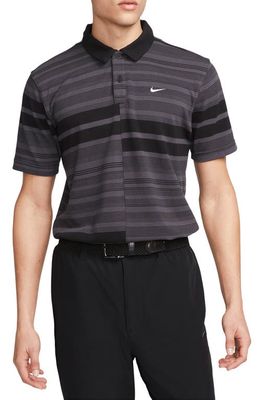 Nike Golf Unscripted Cotton Blend Golf Polo in Black/Anthracite/White
