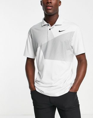 Nike Golf Vapor Dri-FIT graphic wave polo in light gray