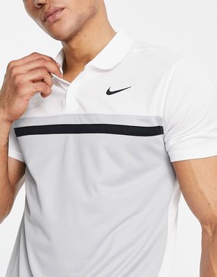 Nike Golf Victory color block polo in gray and white-Multi