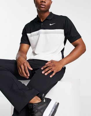 Nike Golf Victory colorblock polo in black and white-Multi