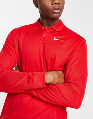 Nike Golf Victory Dri-FIT long-sleeve polo in red