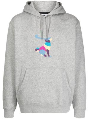Nike graphic-embroidery hoodie - Grey