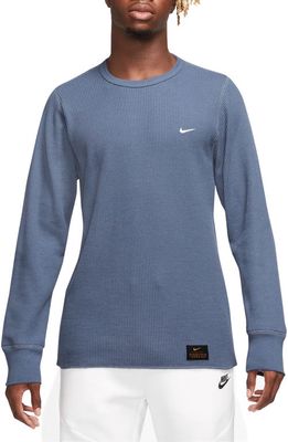 Nike Heavyweight Waffle Knit Top in Blue/Slate/White