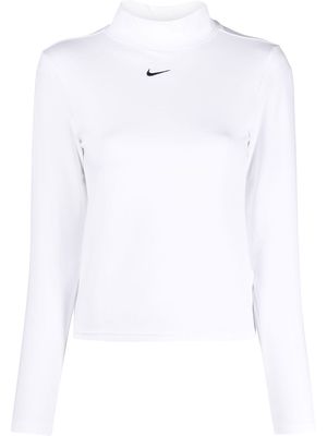 Nike high neck logo-detail top - White