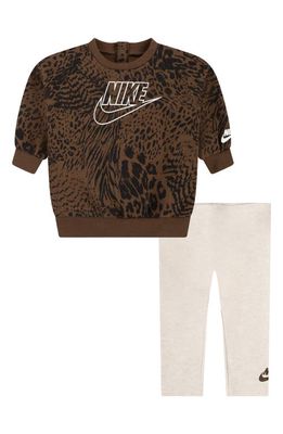 Nike Home Swoosh Home Sweatshirt & Leggings Set in Pale Ivory Heather