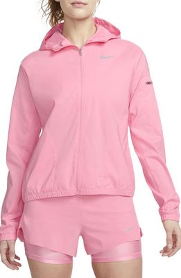 Nike Impossibly Light Packable Zip-Up Hooded Jacket in Coral Chalk