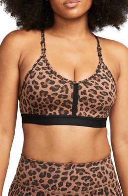 Nike Indy Light Support Sports Bra in Archaeo Brown/Black