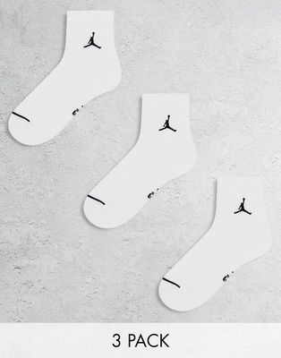 Nike Jordan 3 pack ankle socks in white