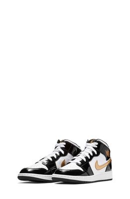 Nike Jordan Air Jordan 1 Mid SE Basketball Shoe in Black/Metallic Gold/White