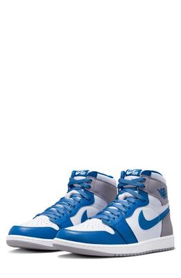 Nike Jordan Air Jordan 1 Retro High Top Sneaker in Blue/White/Cement Grey