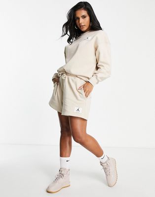 Nike Jordan Essentials fleece shorts in sand-Neutral