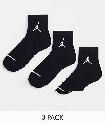 Nike Jordan Everyday Max 3 pack ankle socks in black