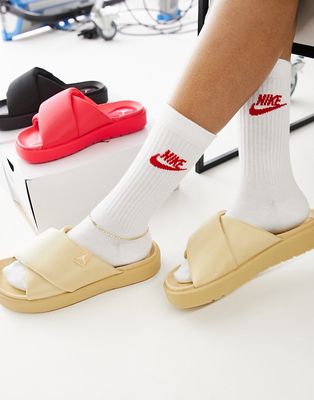 Nike Jordan Sophia platform sliders in sesame-Neutral