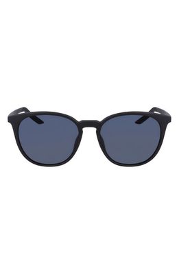 Nike Journey 54mm Round Sunglasses in Matte Black/Dark Grey