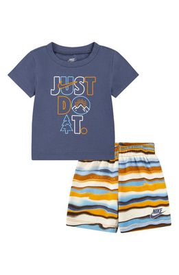 Nike Just Do It Graphic T-Shirt & Shorts Set in Blue Multi