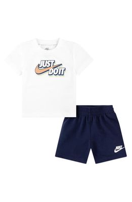 Nike Just Do It Graphic T-Shirt & Sweat Shorts Set in Midnight Navy