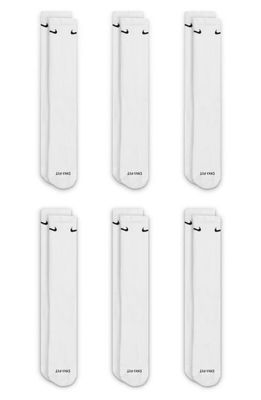 Nike Kids' 6-Pack Crew Socks in White/Black