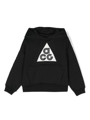 Nike Kids ACG logo-print hoodie - Black