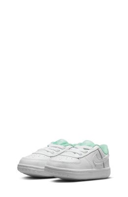 Nike Kids' Air Force 1 Crib Shoe in White/White/Light Menta