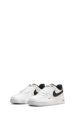 Nike Kids' Air Force 1 Sneaker in White/Black/Gold/White