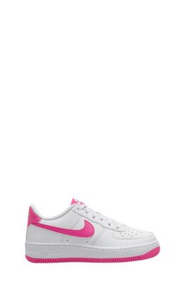 Nike Kids' Air Force 1 Sneaker in White/Laser Fuchsia