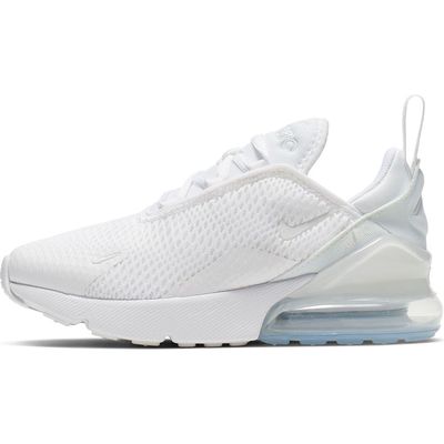 Nike Kids' Air Max 270 Sneaker in White/White/Silver at Nordstrom, Size 7 M