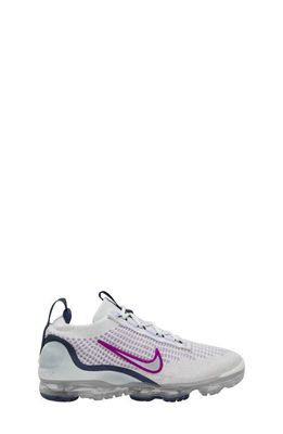 Nike Kids' Air VaporMax 2021 FK Sneaker in White/Metallic Silver