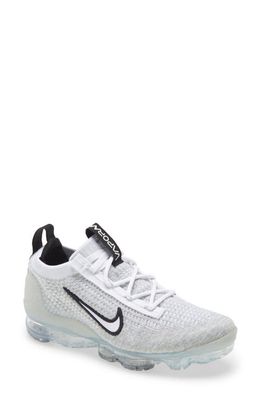 Nike Kids' Air VaporMax 2021 FK Sneaker in White/White/Black/Silver