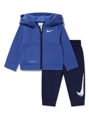 Nike Kids AOP logo-print zipped tracksuit - Blue