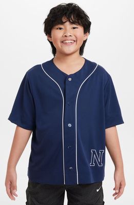 Nike Kids' Athletics Dri-FIT Baseball Jersey in Midnight Navy/White at Nordstrom, Size Xl