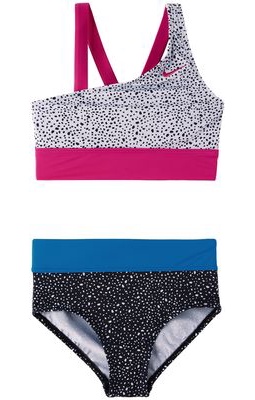 Nike Kids Black & White Water Dots Bikini