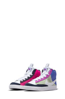 Nike Kids' Blazer Mid '77 High Top Sneaker in Ultramarine/White/Honeydew