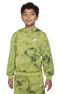 Nike Kids' Club Fleece French Terry Hoodie in Pear/White