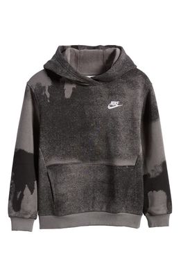 Nike Kids' Club Fleece Hoodie in Black/Iron Grey/White