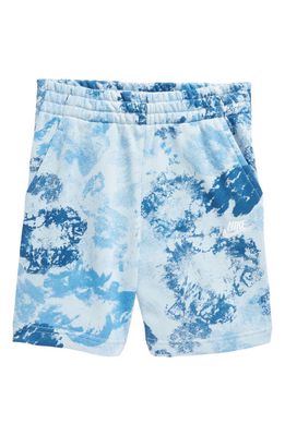 Nike Kids' Club Fleece Midweight French Terry Shorts in Light Armory Blue/White