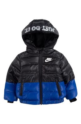 Nike Kids' Colorblock Down Jacket in Dark Smoke