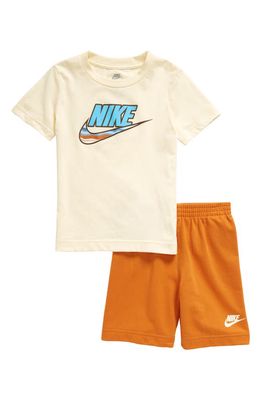 Nike Kids' Cotton Blend Graphic T-Shirt & Shorts Set in Monarch