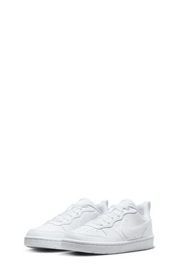 Nike Kids' Court Borough Low Recraft Sneaker in White/White/White