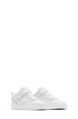 Nike Kids' Court Borough Low Recraft Sneaker in White/White