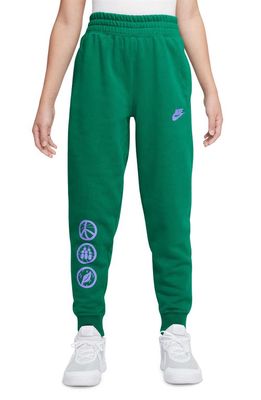 Nike Kids' Culture of Basketball Joggers in Malachite/Light Thistle