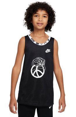 Nike Kids' Culture of Basketball Reversible Tank in Black/White/White