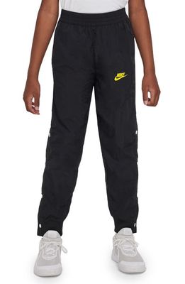 Nike Kids' Culture of Basketball Tearaway Pants in Black/White/Opti Yellow