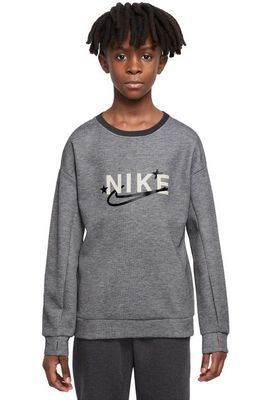 Nike Kids' Dri-FIT Crewneck Sweatshirt in Black Heather/Black