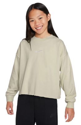 Nike Kids' Dri-FIT Crewneck Sweatshirt in Light Bone