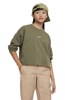 Nike Kids' Dri-FIT Crewneck Sweatshirt in Medium Olive