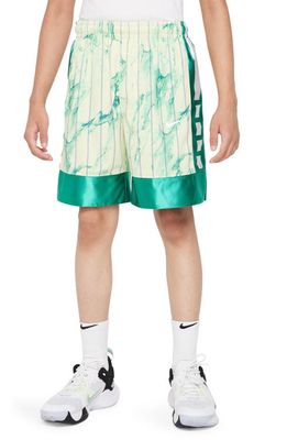 Nike Kids' Dri-FIT Elite Basketball Shorts in Stadium Green/White