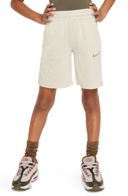Nike Kids' Dri-FIT Fleece Shorts in Light Bone