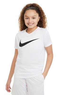 Nike Kids' Dri-FIT Legend Graphic T-Shirt in White/Black