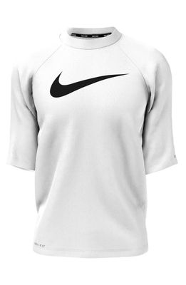 Nike Kids' Dri-FIT Short Sleeve Hydroguard Swim Top in White